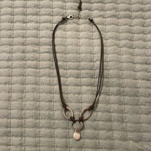 Silpada leather and sterling silver pearl necklace
